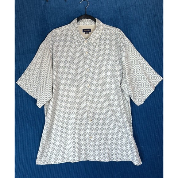Toscano Shirt 100% Silk Adult XL Extra Large Mens‎ Hawaiian Soft Geometric - Picture 1 of 9